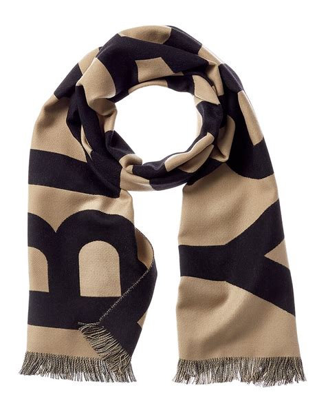 logo jacquard wool scarf burberry